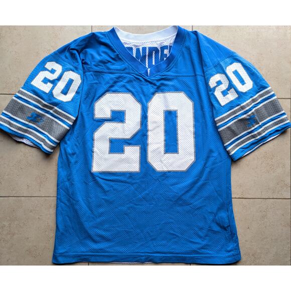 Barry SANDERS 90s Detroit Lions STARTER Reversible jersey XL blue white NFL vtg - Picture 2 of 16